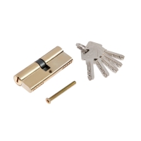Цилиндровый механизм, 80 мм, перфор. ключ, 5 ключей, цвет золото Цилиндровый механизм, 80 мм, перфор. ключ, 5 ключей, цвет золото