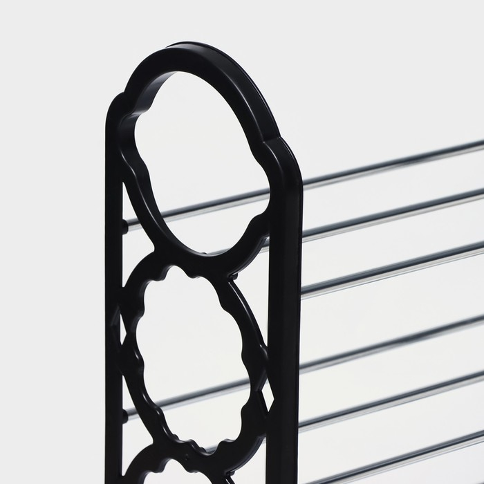 Обувница Доляна, 4 яруса, 42&times;19&times;58 см, цвет чёрный