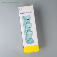 Держатель для уборочного инвентаря с крючками, 26&times;6&times;9 см, цвет МИКС