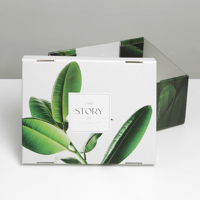 Коробка подарочная складная, упаковка, &laquo;Листья&raquo;, 31 х 25.5 х 16 см