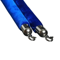 Канат бархатный оградительный, cеребряный наконечник-1,5м, синий Канат бархатный оградительный, cеребряный наконечник-1,5м, синий