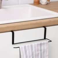 Держатель для полотенец на дверцу 3 см Доляна, подвесной, 24,5&times;8,5&times;7 см, цвет черный