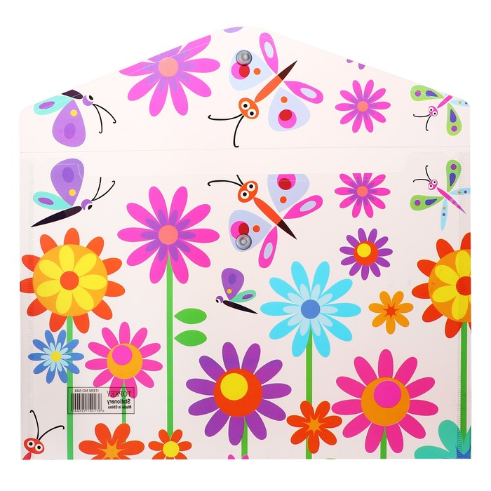 Набор папок-конвертов на кнопке А4, 160 мкр, 12 штук, МИКС Набор папок-конвертов на кнопке А4, 160 мкр, 12 штук, МИКС