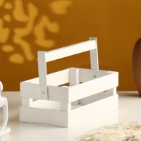 Кашпо деревянное 24.5&times;13.5&times;9 см "Двушка Лайт", двухреечное, белый Дарим Красиво