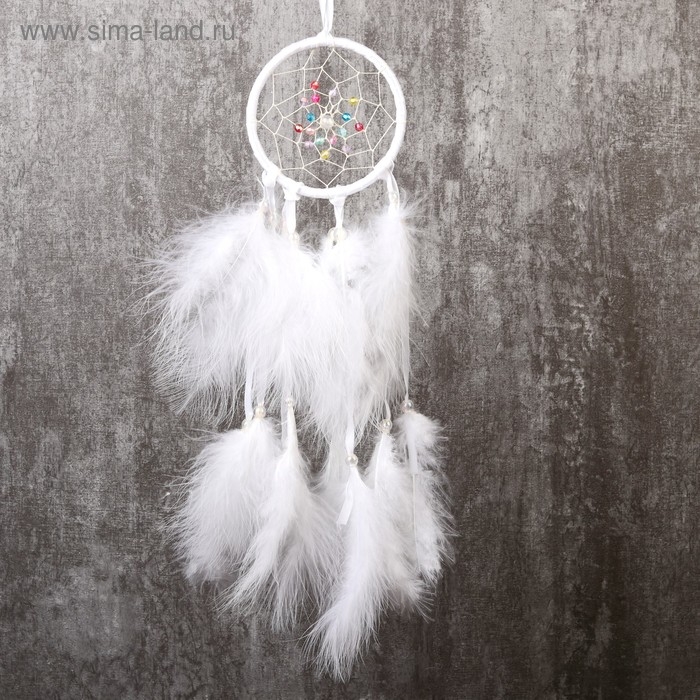 Ловец снов "Паутинка с жемчужинами" d=11 см МИКС 40 см