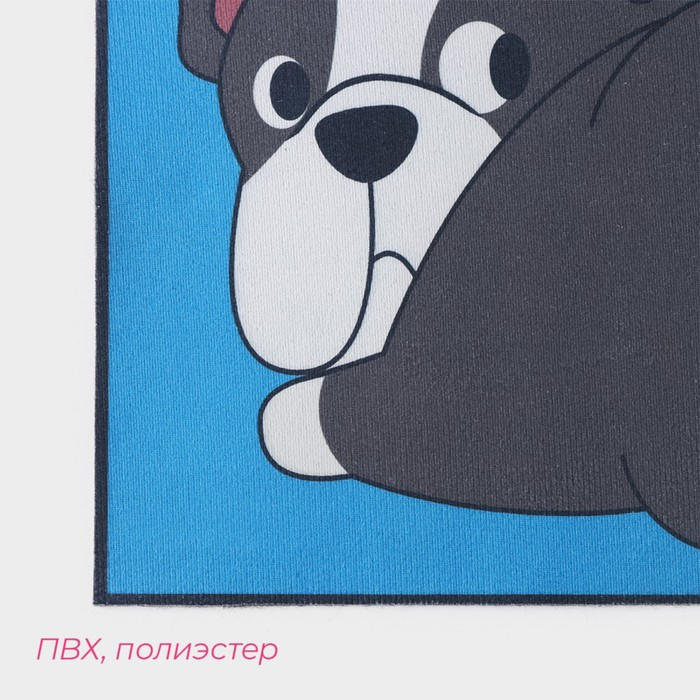 Коврик влаговпитывающий придверный Доляна &laquo;Бульдог&raquo;, без окантовки, 38&times;57 см, цвет синий