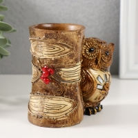 Сувенир полистоун карандашница "Совушка и пеньки" 11х6,2х10 см Сувенир полистоун карандашница "Совушка и пеньки" 11х6,2х10 см