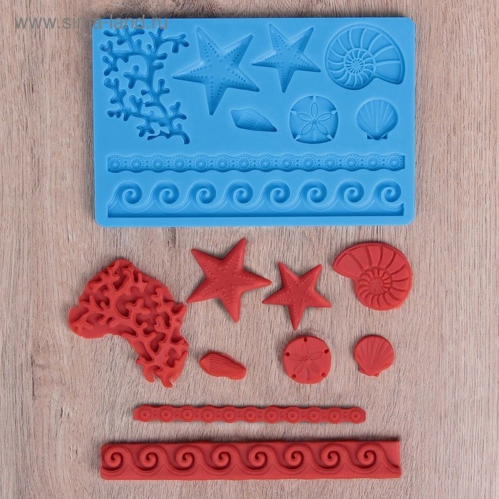 Молд Доляна «Морской узор», силикон, 19×12 см, цвет МИКС Молд Доляна «Морской узор», силикон, 19×12 см, цвет МИКС