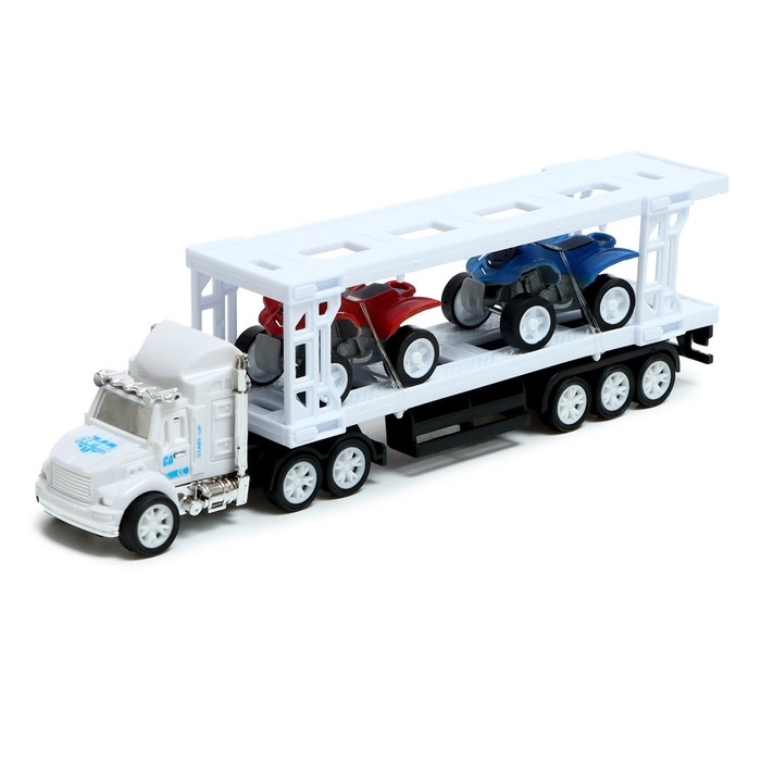 Грузовик инерционный «Автовоз», с 2 квадроциклами, цвет МИКС Грузовик инерционный «Автовоз», с 2 квадроциклами, цвет МИКС