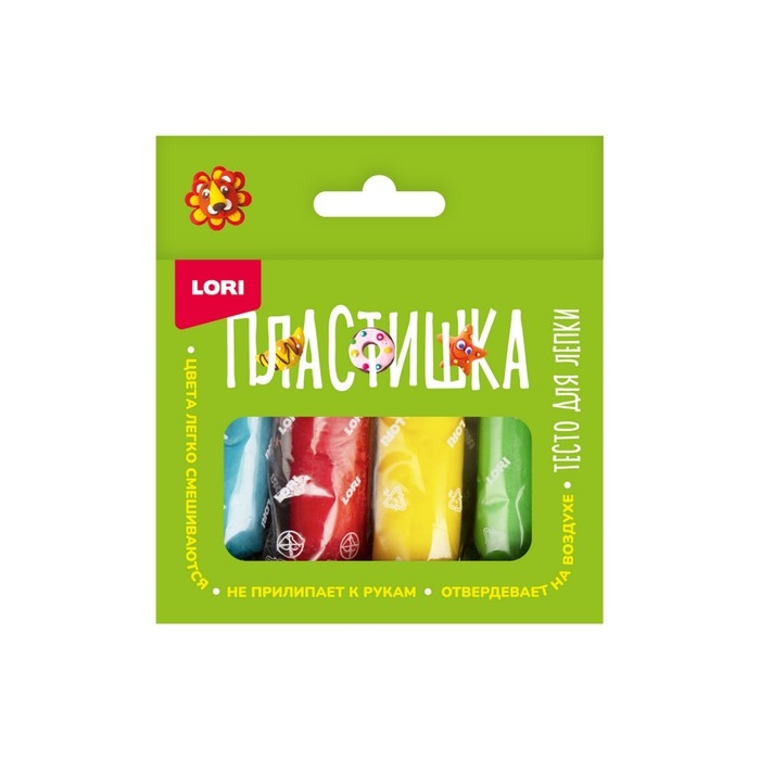 Тесто для лепки &laquo;Пластишка&raquo;, 4 цв. по 30 гр