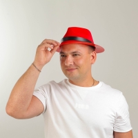 Карнавальная шляпа, с кантом, красная Карнавальная шляпа, с кантом, красная