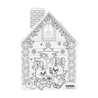 Домик-раскраска 3 в 1 &laquo;Весёлые зверята&raquo;, 5 фломастеров, 6 деталей