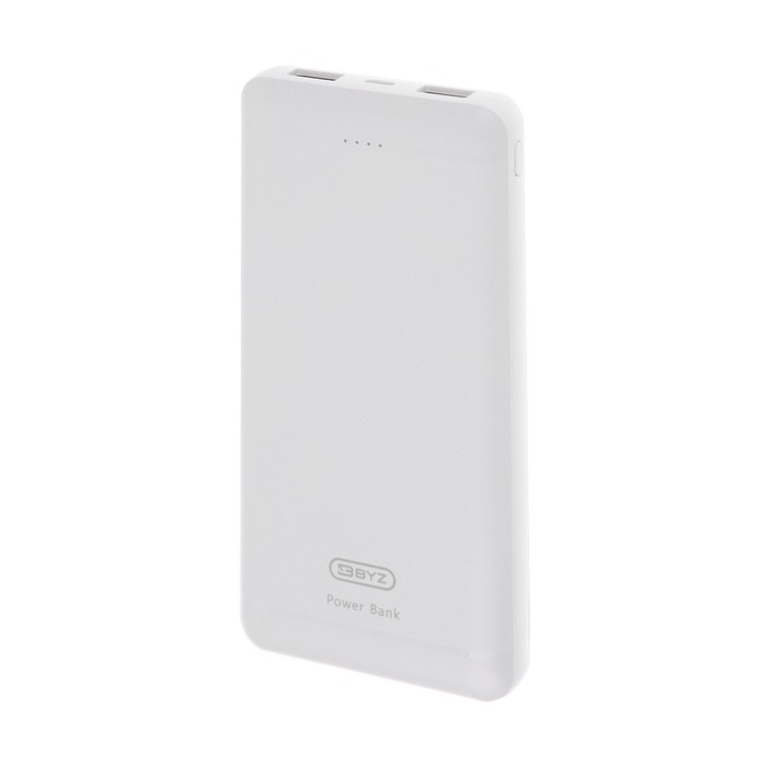 Внешний аккумулятор BYZ W3, 10000 мАч,  2 USB, 1 Type-C, 2.1 А, PD, белый