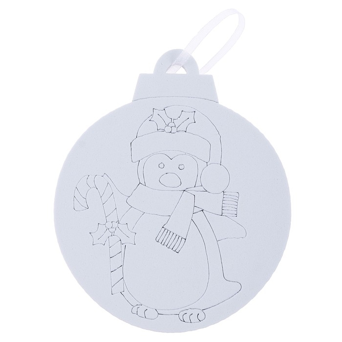 Ёлочное украшение под раскраску &laquo;Пингвин&raquo; 4 шт., кисть