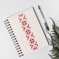 Трафарет бордюрный пластик "Цветы и геометрия" 60х12 см Трафарет бордюрный пластик "Цветы и геометрия" 60х12 см