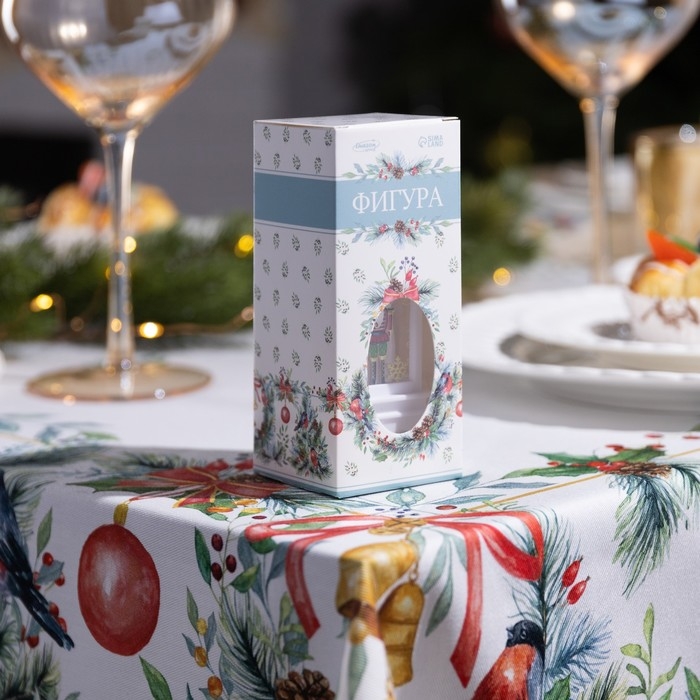 Светодиодная фигура &laquo;Белый фонарь с щелкунчиком&raquo; 5 &times; 12 &times; 5 см, пластик, батарейки AG13х3 (в комплекте), свечение тёплое белое