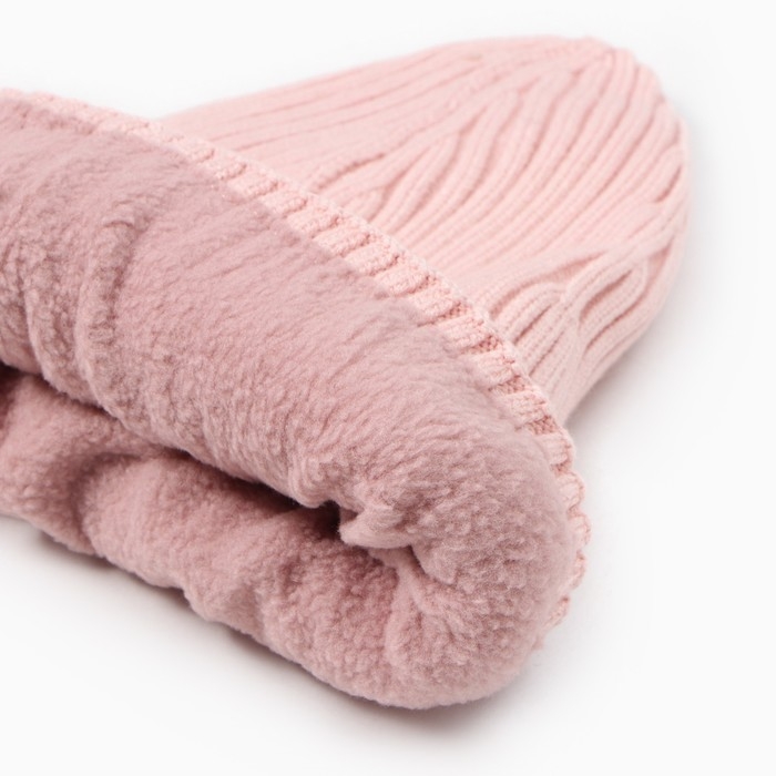 Шапка детская, цвет пудровый, размер 52-54