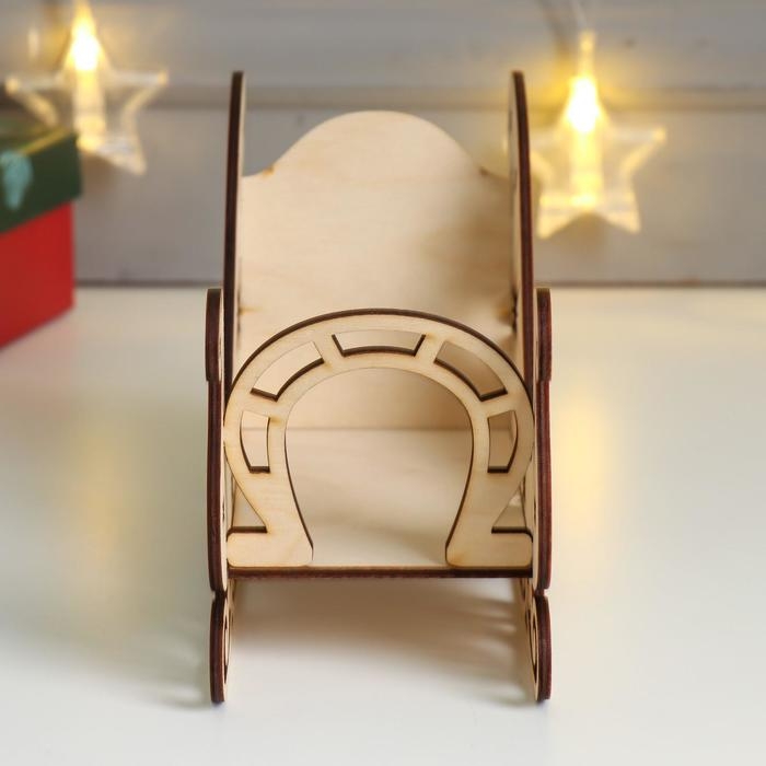 Шкатулка дерево Новогодние Сани Шкатулка дерево Новогодние Сани "Звезда" (набор 5 деталей) 20х12х8 см