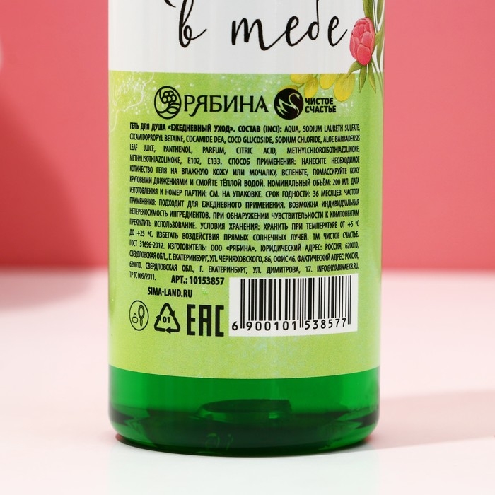 Подарочный набор косметики &laquo;Красота в тебе&raquo;, гель для душа 200 мл и пена для ванны 200 мл, ЧИСТОЕ СЧАСТЬЕ