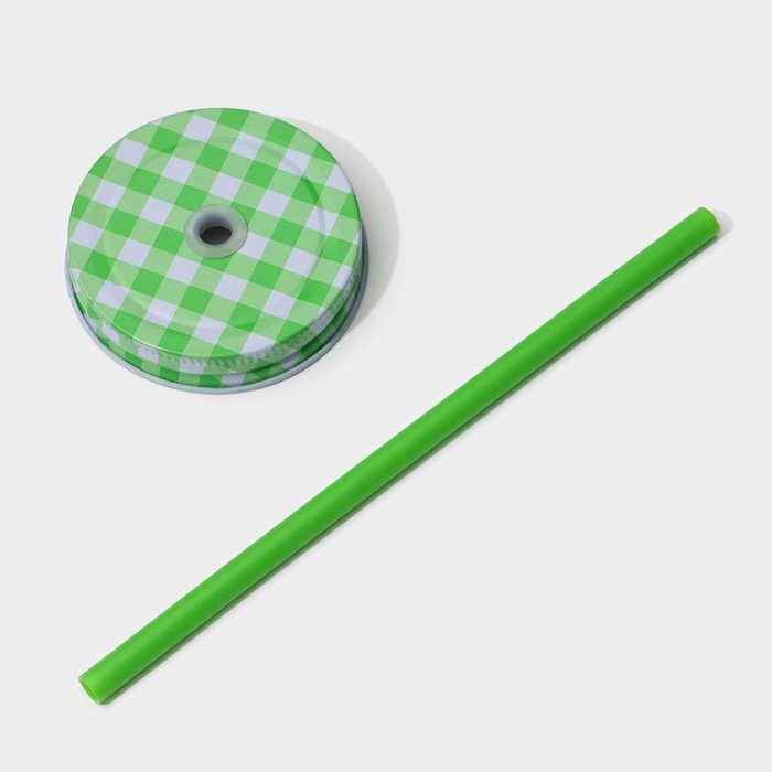 Кружка стеклянная с крышкой и трубочкой Доляна «Ананас», 500 мл, 11×8,5×13 см, цвет МИКС Кружка стеклянная с крышкой и трубочкой Доляна «Ананас», 500 мл, 11×8,5×13 см, цвет МИКС