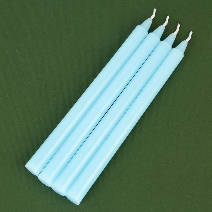 Новогодние восковые свечи «Новый год: Верь в чудеса», набор 4 шт., голубые, 15 х 1 х 1 см. Новогодние восковые свечи «Новый год: Верь в чудеса», набор 4 шт., голубые, 15 х 1 х 1 см.