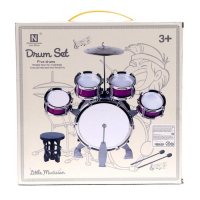 Барабанная установка «Басист», 5 барабанов, тарелка, палочки, стульчик, педаль, МИКС Барабанная установка «Басист», 5 барабанов, тарелка, палочки, стульчик, педаль, МИКС