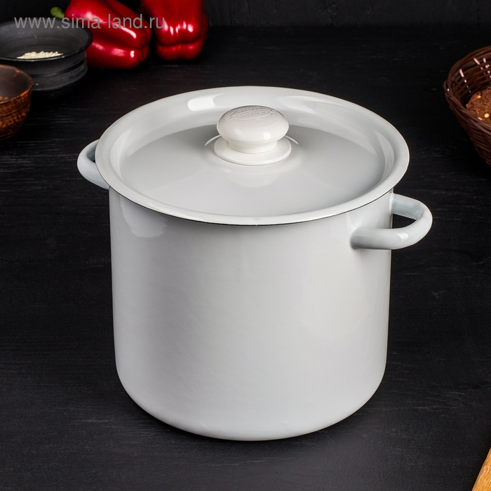 Кастрюля эмалированная без деколи, 5,5 л, цвет МИКС Кастрюля эмалированная без деколи, 5,5 л, цвет МИКС