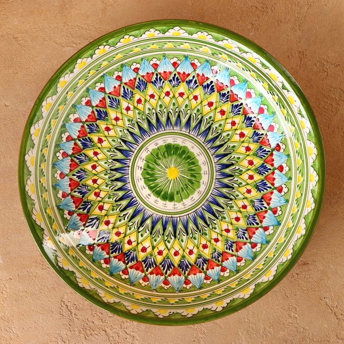 Ляган Риштанская керамика "Узоры", 33 см