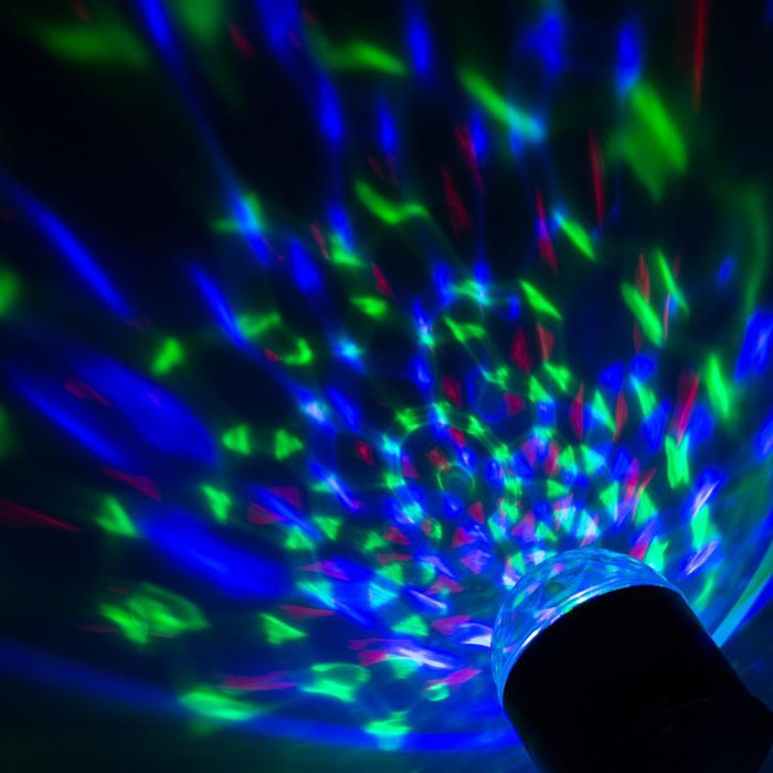 Световой прибор «Хрустальный шар» 7.5 см, свечение RGB, 220 В, чёрный Световой прибор «Хрустальный шар» 7.5 см, свечение RGB, 220 В, чёрный