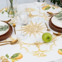 Скатерть Этель Southern fruits d=215 см с ГМВО, 100% хлопок, саржа 190 гр/м2