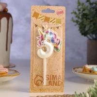 Свеча в торт "Единорог", цифра "5", 6 см Свеча в торт "Единорог", цифра "5", 6 см