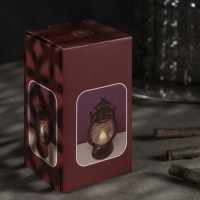 Светодиодная фигура &laquo;Чёрный фонарь&raquo; 8 &times; 12 &times; 6 см, пластик, батарейки AG13х3 (в комплекте), свечение тёплое белое