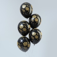 Воздушный шар латексный 12" &laquo;Листья&raquo;, пастель, цвет чёрный, 15 шт.