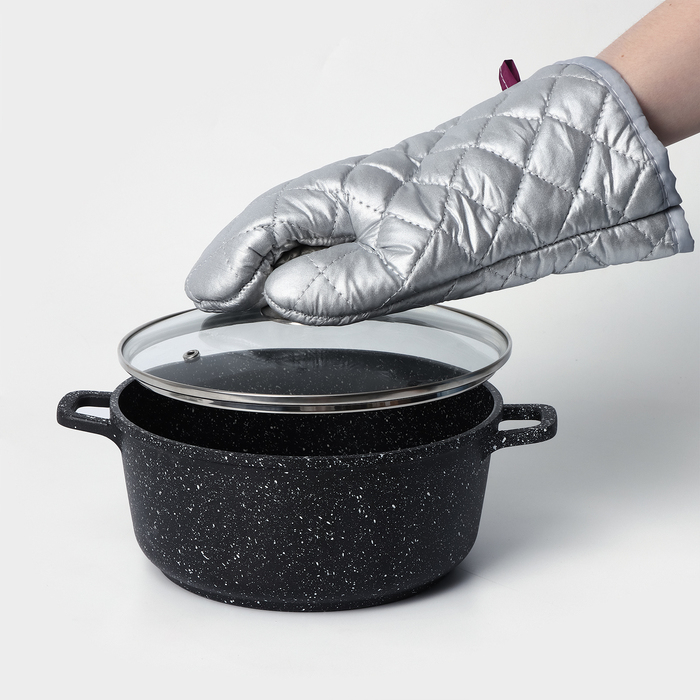 Набор прихваток &laquo;Профи&raquo;, 2 шт, 30&times;16&times;2 см, цвет серый