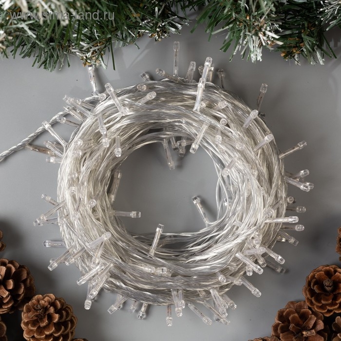 Гирлянда «Нить» 20 м, IP20, прозрачная нить, 200 LED, свечение красное, 8 режимов, 220 В Гирлянда «Нить» 20 м, IP20, прозрачная нить, 200 LED, свечение красное, 8 режимов, 220 В