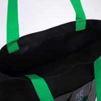 Шопер текстильный с карманом &laquo;Дракон&raquo;,35 х 0,5 х 40 см, чёрный