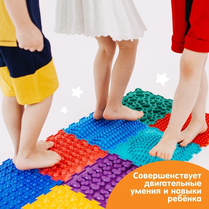 Модульный массажный коврик ОРТОДОН &laquo;Островок&raquo;, 1 модуль, жесткий, цвет МИКС