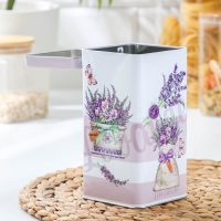 Банка с крышкой для сыпучих продуктов &laquo;Лаванда-3&raquo;, 1,2 л, 9&times;16,5 см, прямоугольная