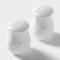 Набор для специй керамический &laquo;Эстет. Герда&raquo;, 2 предмета: солонка, перечница, цвет белый