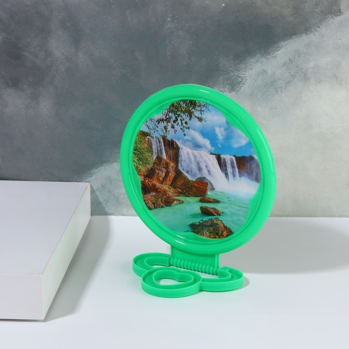 Зеркало настольное - подвесное &laquo;Круг&raquo;, d зеркальной поверхности 12,5 см, цвет МИКС