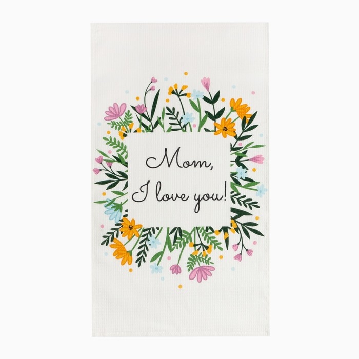 Набор кухонных полотенец Доляна Flowers mood 35х60 см -2 шт, 100% хлопок, вафля 160 г/м2