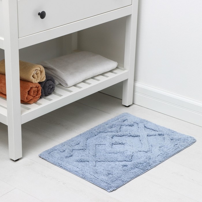 Коврик для дома Доляна &laquo;Нежность&raquo;, 40&times;60 см, цвет голубой