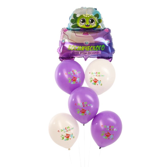 Набор воздушных шаров &laquo;С Днём Рождения. Космос&raquo;, фольга, латекс, 6 шт.