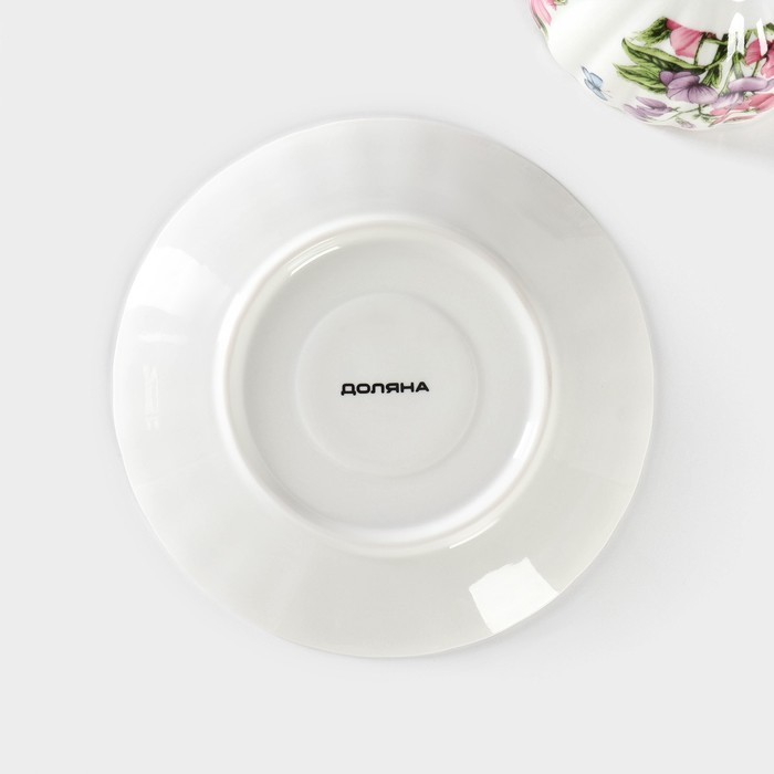 Набор чайный керамический Доляна &laquo;Колокольчики&raquo;, 4 предмета: чашка 250 мл, блюдца d=15 см