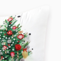 Подушка новогодняя Этель &laquo;Новогодняя ель&raquo;, 40*40 см, 100% п/э, велюр