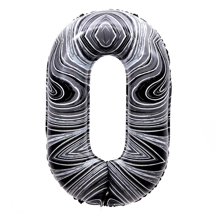 Шар фольгированный 40 Шар фольгированный 40" «Цифра 0», чёрный мрамор