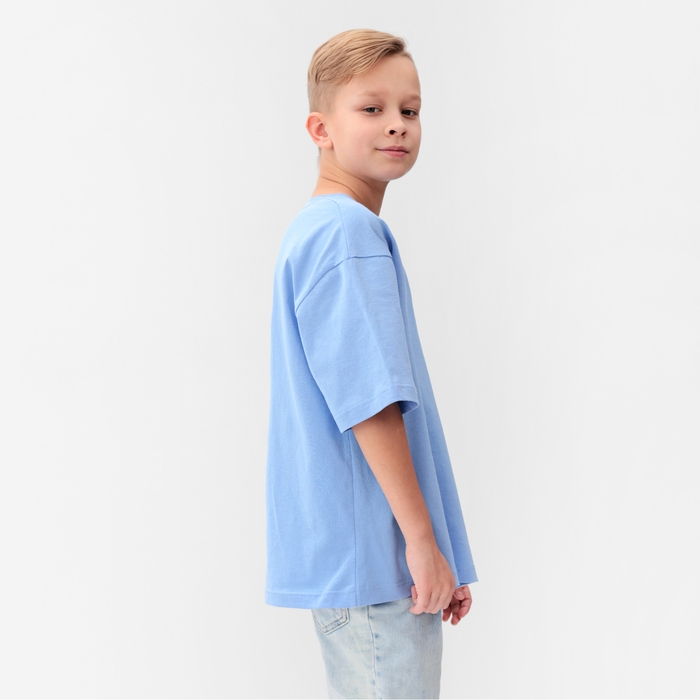 Футболка детская MINAKU, цвет голубой, рост 128 см