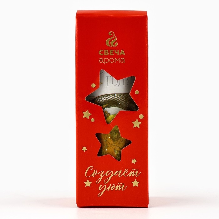 Свеча новогодняя «Счастья», на Новый год, аромат корица, 9 х 3,5 см Свеча новогодняя «Счастья», на Новый год, аромат корица, 9 х 3,5 см