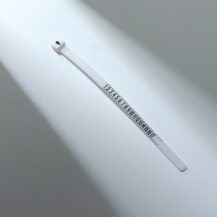 Набор для измерения размера кольца &laquo;Кольцемер-лента, лист&raquo; , 11,5&times;0,8&times;0,8 см, цвет белый