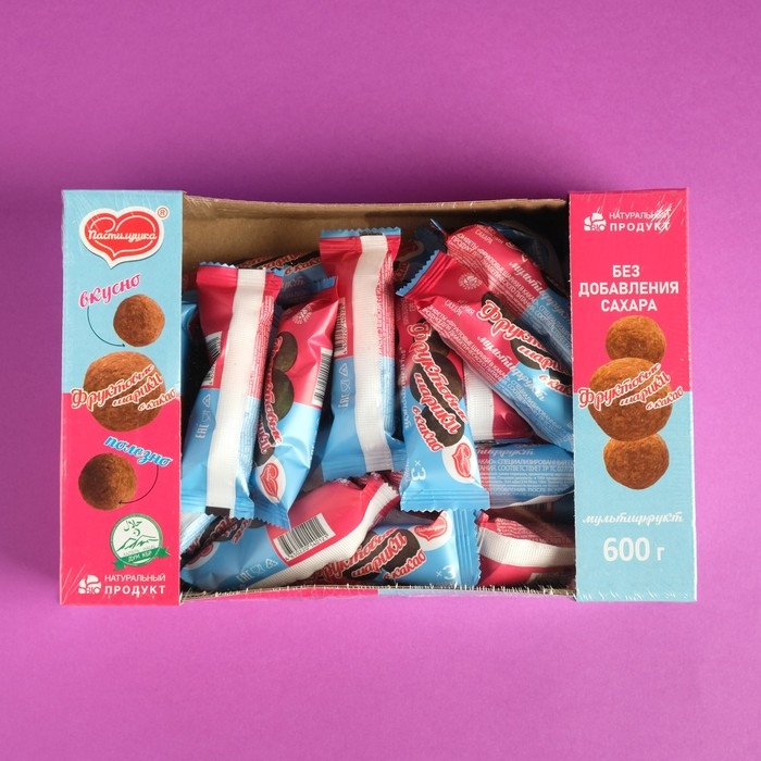 Фруктовые шарики в какао, без сахара, 600г Фруктовые шарики в какао, без сахара, 600г